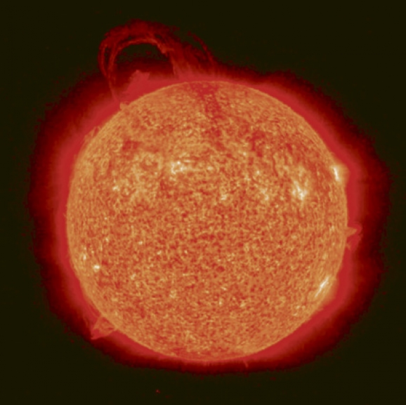 Sonneneruption, aufgezeichnet von der NASA 2003.