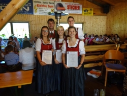 Christina Hintner (Leistungsabzeichen Bronze), Michael Lengauer (Obmann), Sonja Stubenböck (Leistungsabzeichen Bronze), Melanie Moser (Jugendreferentin), Julia Arzberger (Leistungsabzeichen Silber)