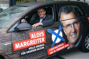 LAbg Bgm Ing Alois Margreiter unterwegs im neuen e-Golf aus dem Autohaus Strasser St. Gertraudi