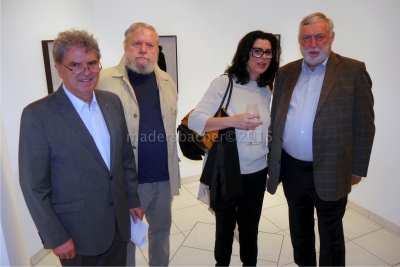 Galerist Gottlieb Schmidt, Kunsthistoriker Prof Peter Weiermair, Künstlerin Eva Schlegel, Präsident des Europäischen Forums Alpbach Dr. Franz Fischler