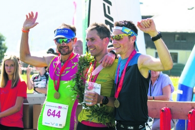 Die schnellsten drei Läufer: Markus Stock (2.), Konrad Lex (1.) und Thomas Farbmacher (3.).