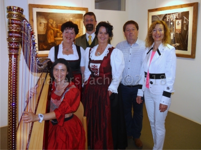 Harfenistin Margit Haas, Kathi Kitzbichler, Dr. Thomas Bertagnolli, Heidi Gandler, GR Thomas Wurzenrainer, Mag. Karin Hüttemann (Kinderschutzzentrum Tirol)