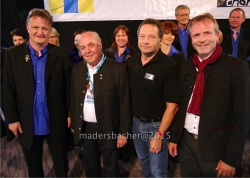 Chorleiter Martin Spöck (Gospelchor Wildschönau), Lds-Obmann Manfred  Duringer (Tiroler Sängerbund), TVB-Obmann Michael Unger (Wildschönau), Bgm Rainer Silberberger (Wildschönau)