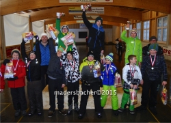 HS-Schülermeister 2015: Dennis Donix (mitte), Manuel Klingler (links), Florian Hintner (rechts) mit Gratulanten Vize-Bgm Armin Mühlegger und ESV-Obmann Egon Burgstaller